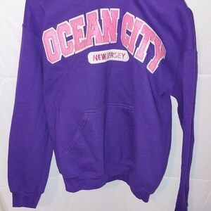 Women's Ocean City NJ Hoodie Purple/Pink. Size Med